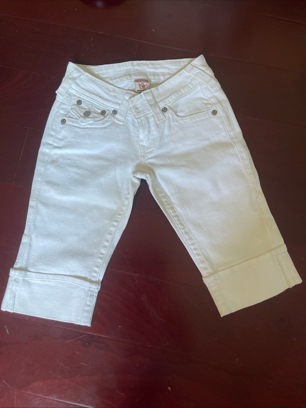 True Religion White Capri Jeans Cropped Pants